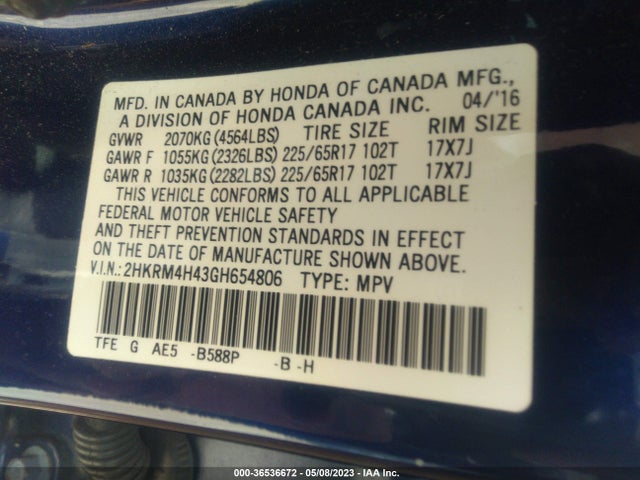Honda CR-V SE 2016 2HKRM4H43GH654806 Image 9