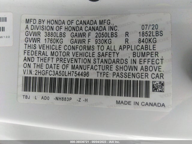Honda CIVIC SI COUPE 2020 2HGFC3A50LH754496 Image 9