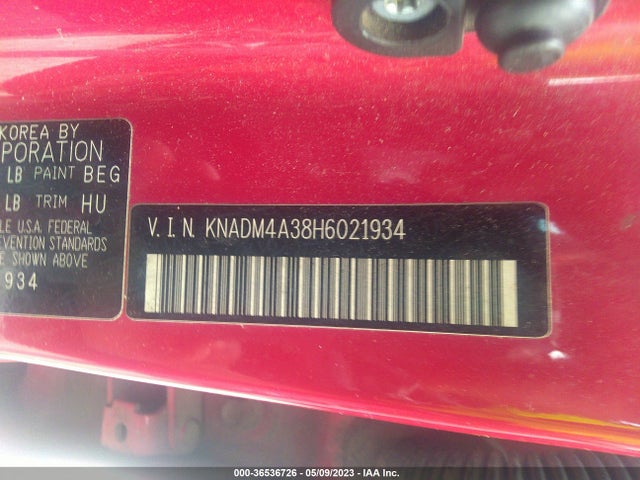 2017 Kia Rio Lx მანქანა იყიდება აუქციონზე, vin: KNADM4A38H6021934, აუქციონის ნომერი: 36536726