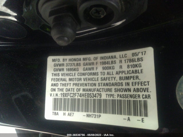 Honda Civic Sedan Ex 2017 19XFC2F74HE053479 Image 9