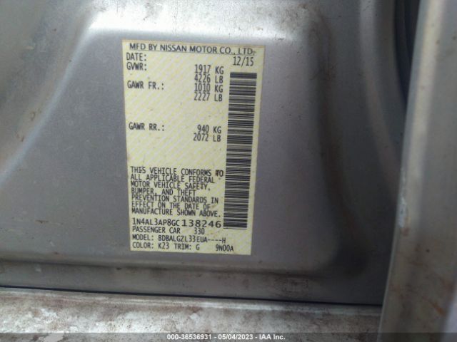 1N4AL3AP8GC138246 Nissan Altima 2.5 S