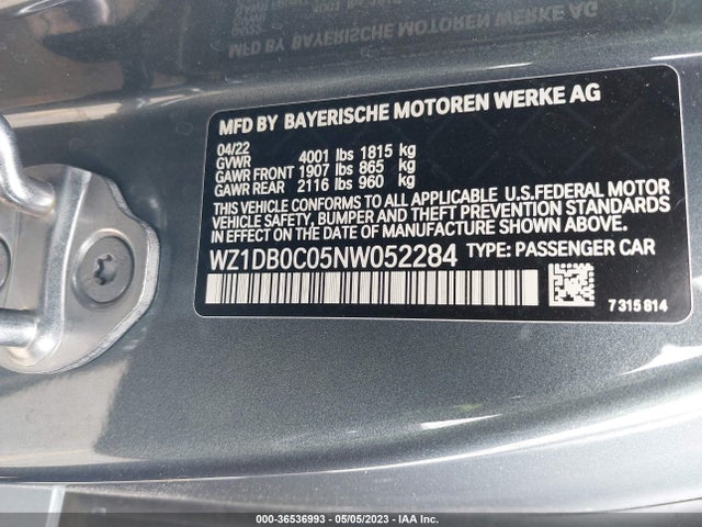 2022 Toyota Supra, VIN: WZ1DB0C05NW052284