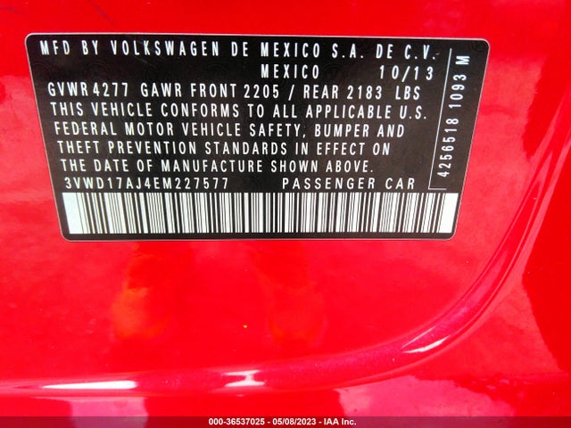 3VWD17AJ4EM227577 Volkswagen Jetta Sedan Se