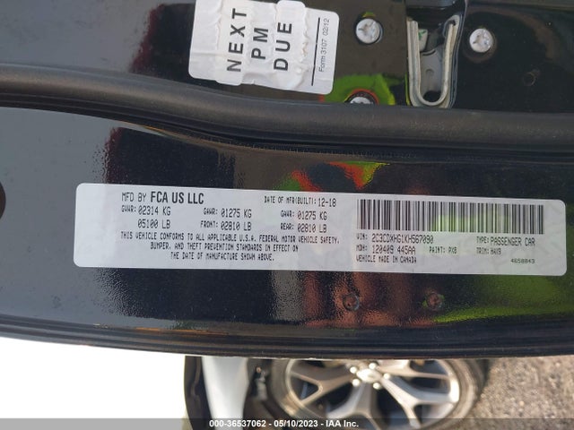 Aukcja sprzedaży 2019 Dodge Charger Gt Rwd, vin: 2C3CDXHG1KH567090, numer aukcji: 36537062