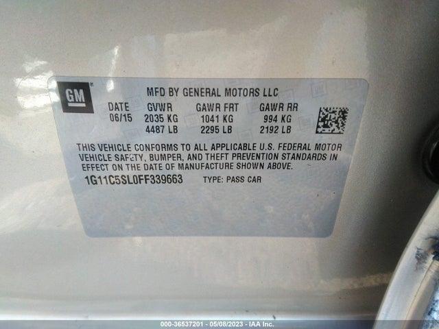 Chevrolet MALIBU LT 2015 1G11C5SL0FF339663 Image 10