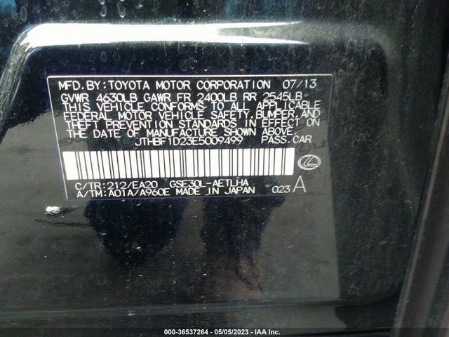 Lexus IS 250 2014 JTHBF1D23E5009499 Image 11
