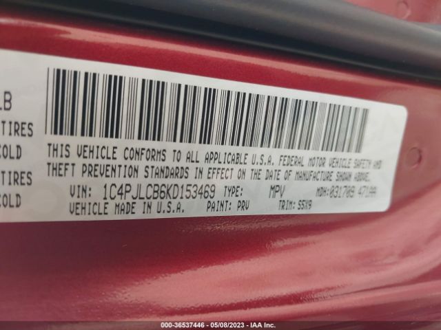 1C4PJLCB6KD153469 Jeep Cherokee Latitude