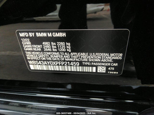 2023 BMW M3, VIN: WBS43AY0XPFP21459