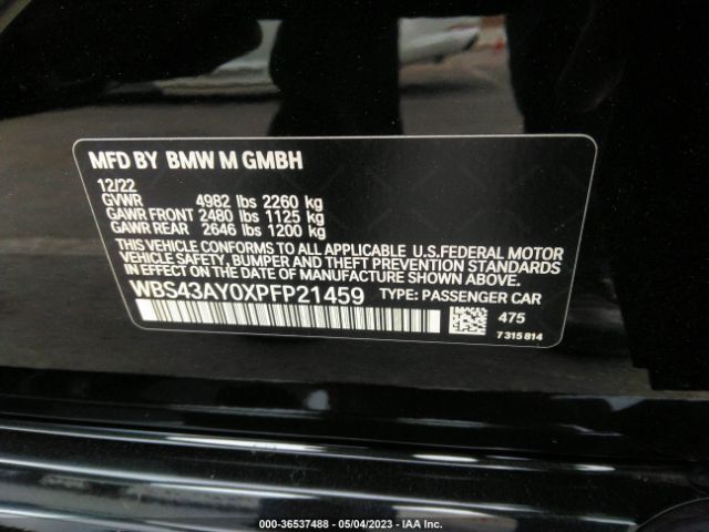 WBS43AY0XPFP21459 BMW M3 Competition Xdrive