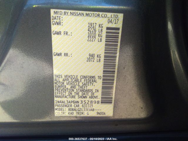 1N4AL3AP6HN352898 Nissan Altima 2.5 S