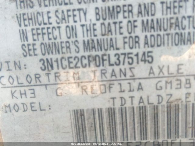 3N1CE2CP0FL375145 Nissan Versa Note Sv