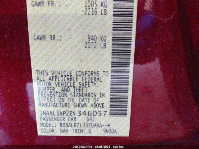 1N4AL3AP2EN346057 Nissan Altima 2.5 S