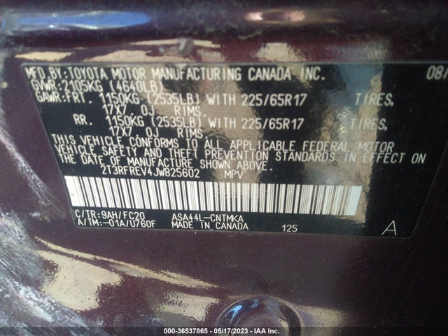Toyota Rav4 Xle/adventure 2018 2T3RFREV4JW825602 Image 10