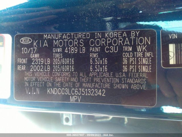 KNDCC3LC6J5132342 KIA NIRO EX