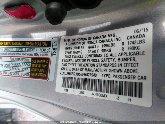 Honda Civic Coupe Lx 2015 2HGFG3B56FH527949 Image 11