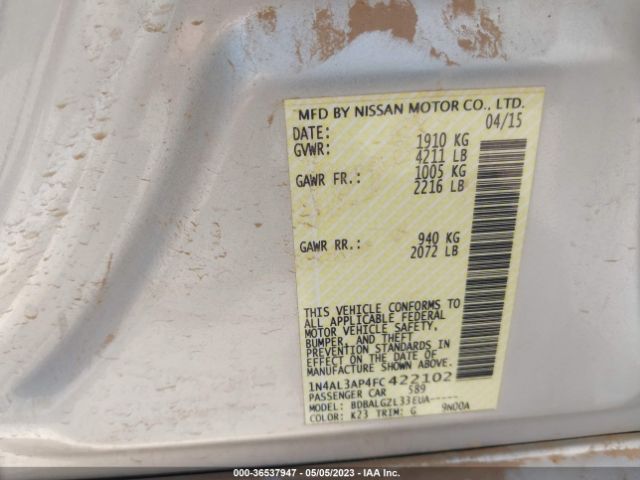 1N4AL3AP4FC422102 Nissan Altima 2.5 S