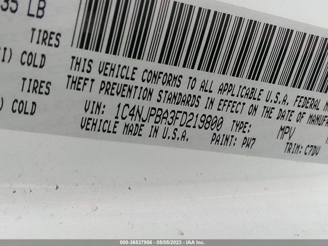 Jeep Patriot Sport 2015 1C4NJPBA3FD219800 Image 10