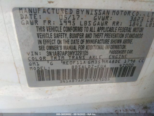 3N1AB7AP3HY329105 Nissan SENTRA SV