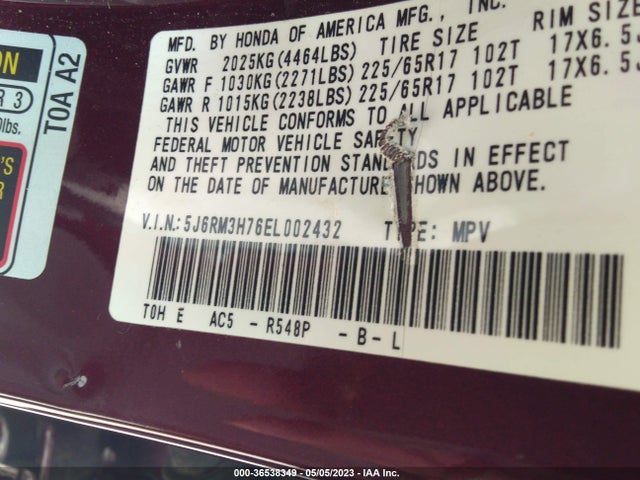 Honda Cr-v Ex-l 2014 5J6RM3H76EL002432 Image 10