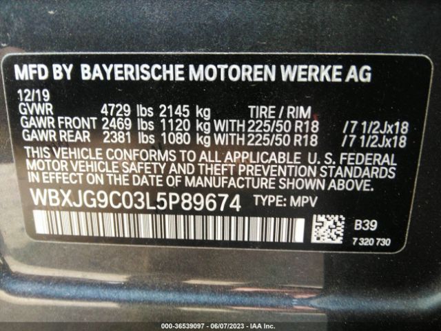 WBXJG9C03L5P89674 BMW X1 Xdrive28i