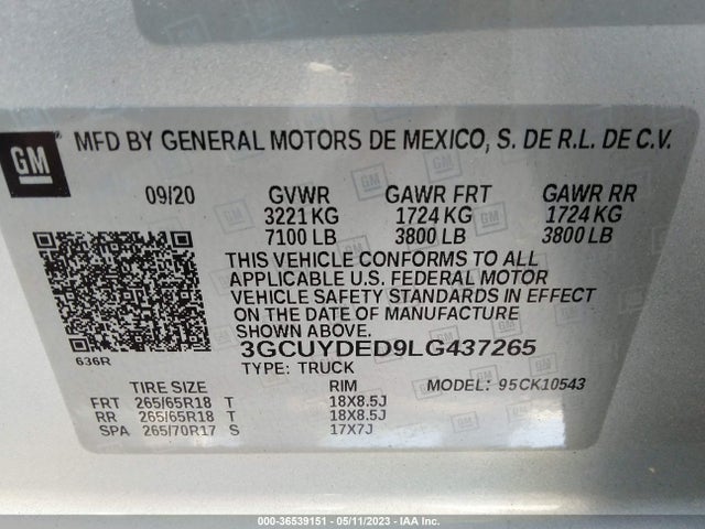 Chevrolet Silverado 1500 Lt 2020 3GCUYDED9LG437265 Image 9
