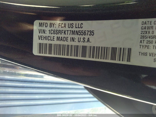 1C6SRFKT7MN556735 RAM 1500 Longhorn