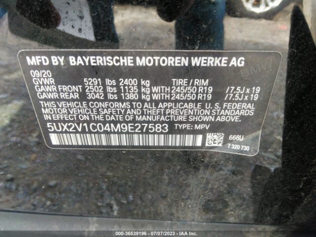 5UX2V1C04M9E27583 BMW X4 Xdrive30i