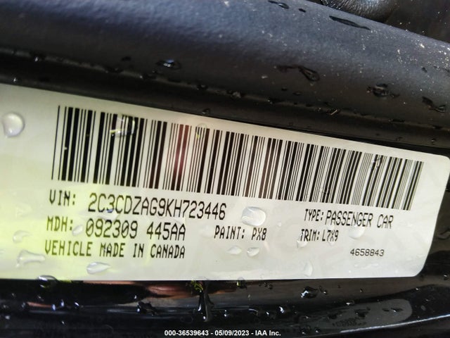 Dodge Challenger Sxt 2019 2C3CDZAG9KH723446 Image 9