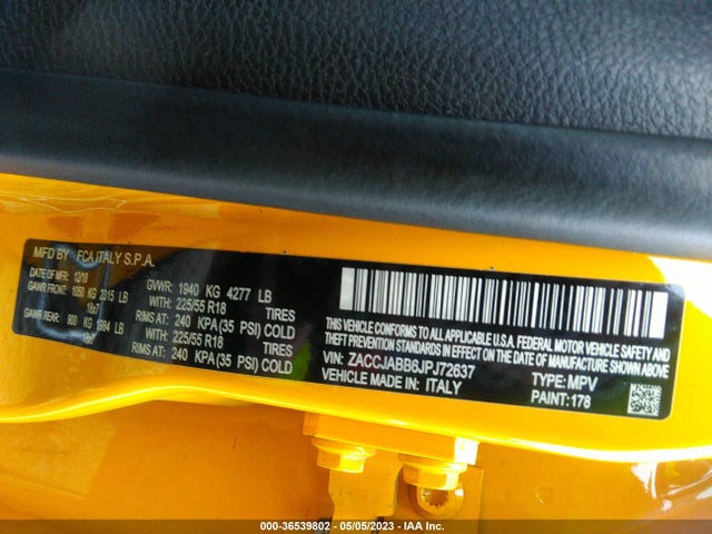 ZACCJABB6JPJ72637 Jeep Renegade Altitude