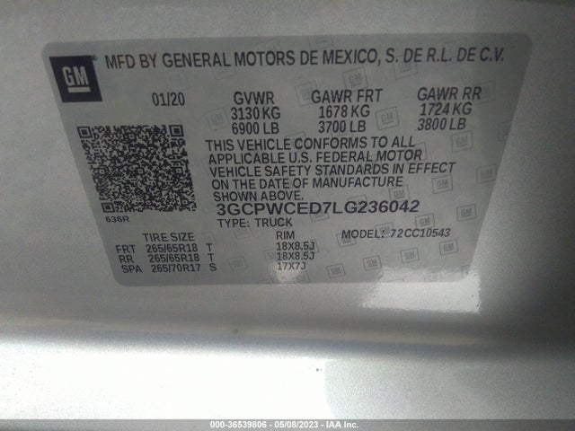 Chevrolet Silverado 1500 Lt 2020 3GCPWCED7LG236042 Image 9