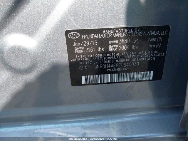 Hyundai ELANTRA SE 2015 5NPDH4AE8FH640030 Image 11