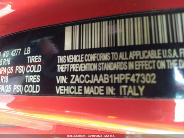 ZACCJAAB1HPF47302 Jeep Renegade Sport