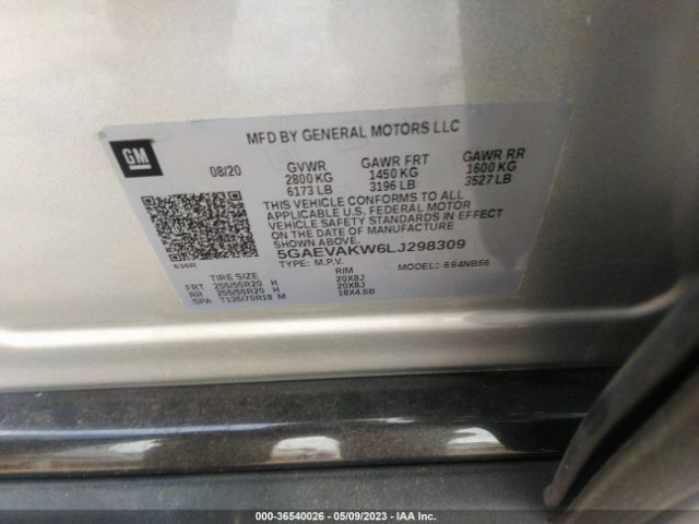 5GAEVAKW6LJ298309 Buick Enclave Essence