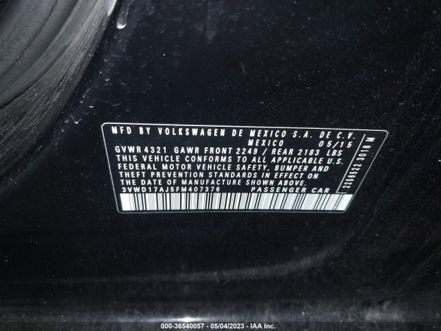 3VWD17AJ5FM407376 Volkswagen Jetta Sedan 1.8t Se