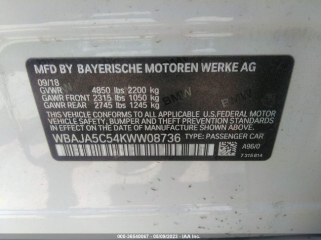 WBAJA5C54KWW08736 BMW 5 Series 530i