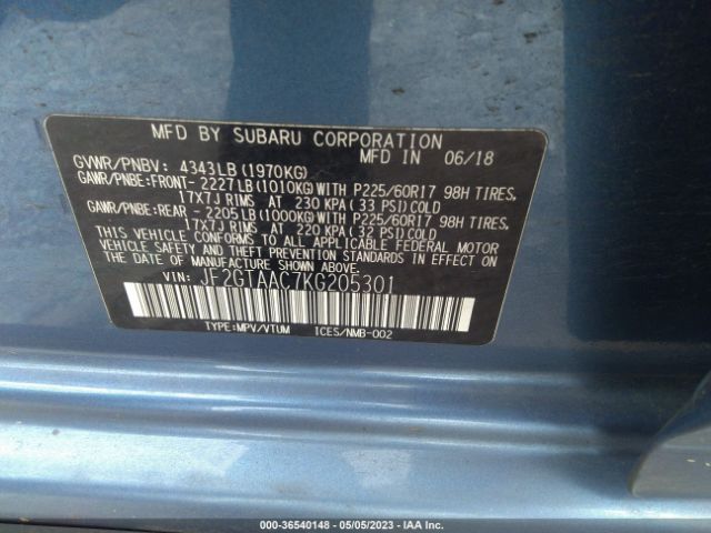 JF2GTAAC7KG205301 Subaru Crosstrek