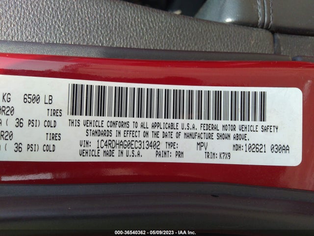 Dodge Durango Sxt 2014 1C4RDHAG0EC313402 Image 9