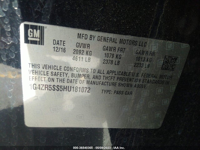 Buick Lacrosse Premium 2017 1G4ZR5SS5HU181072 Image 9