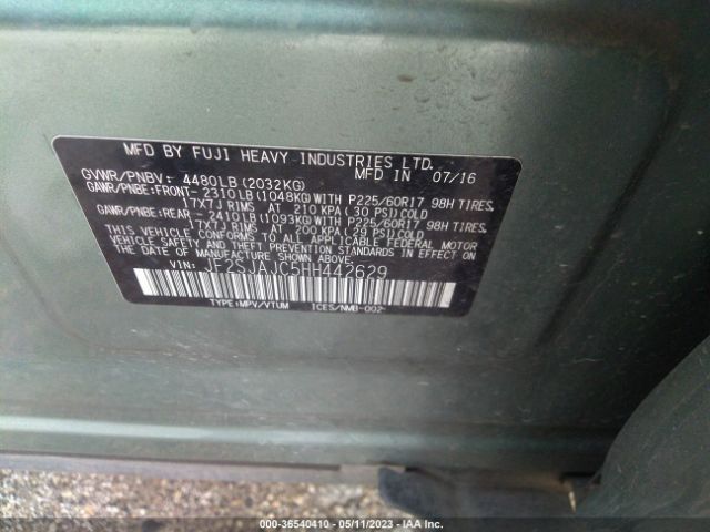 JF2SJAJC5HH442629 Subaru Forester Limited