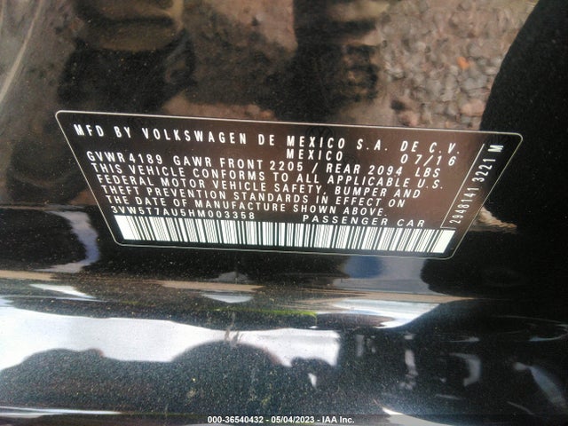 3VW5T7AU5HM003358 Volkswagen GOLF GTI S