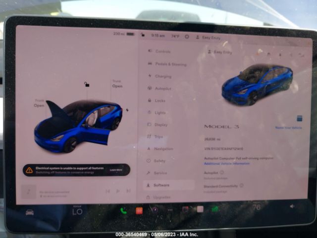 5YJ3E1EA9NF121415 Tesla MODEL 3