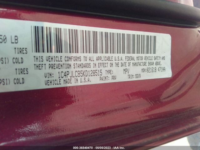 1C4PJLCB5KD128515 Jeep Cherokee Latitude