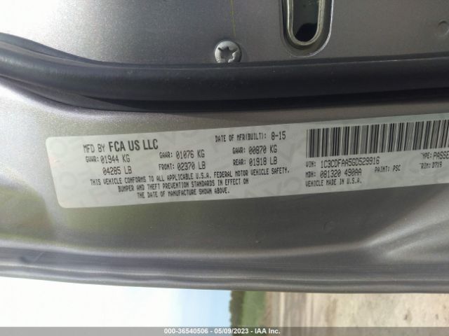1C3CDFAA5GD529916 Dodge DART SE