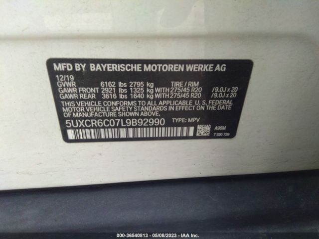 5UXCR6C07L9B92990 BMW X5 Xdrive40i