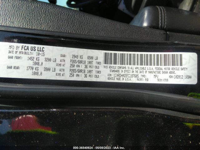 1C4RDHAG5FC187605 Dodge Durango Sxt