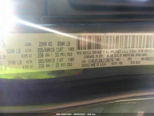 1C4RJFLG8LC138176 Jeep Grand Cherokee Trailhawk