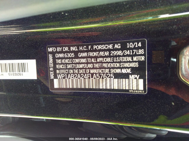 2015 Porsche Cayenne, VIN: WP1AB2A24FLA57625