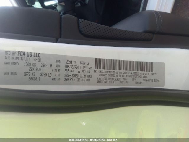 1C4RJFN9XJC356387 Jeep Grand Cherokee Trackhawk