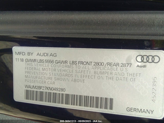 WAUM2BF27KN049280 Audi A6 Prestige