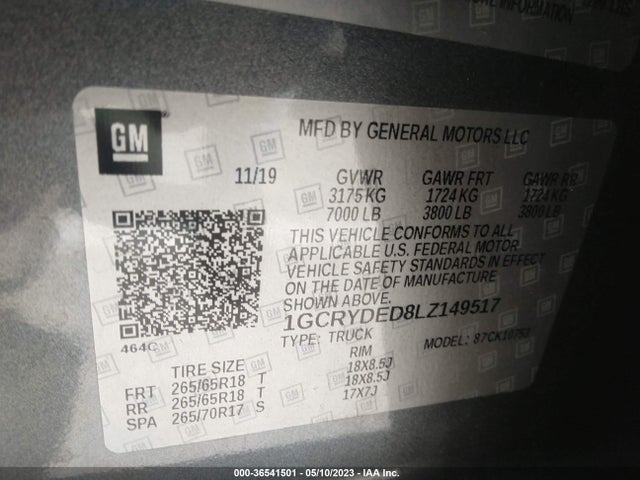 Chevrolet Silverado 1500 Lt 2020 1GCRYDED8LZ149517 Image 9